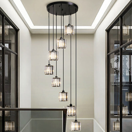 Modern Shaded Glass Multi Light Pendant Ceiling Lamp For Living Room