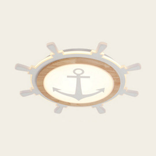 Nautical Acrylic Led Flush Mount Ceiling Light For Kids Room