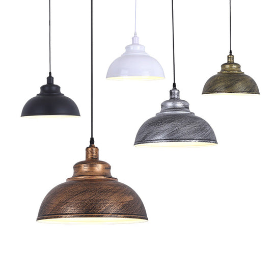 Factory Style Metal Pendant Ceiling Light - Bowl Shade Restaurant Hanging Lamp