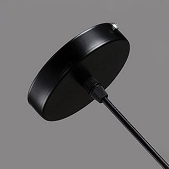 Black Metal Single-Bulb Domed Suspension Ceiling Lamp For Industrial Lighting