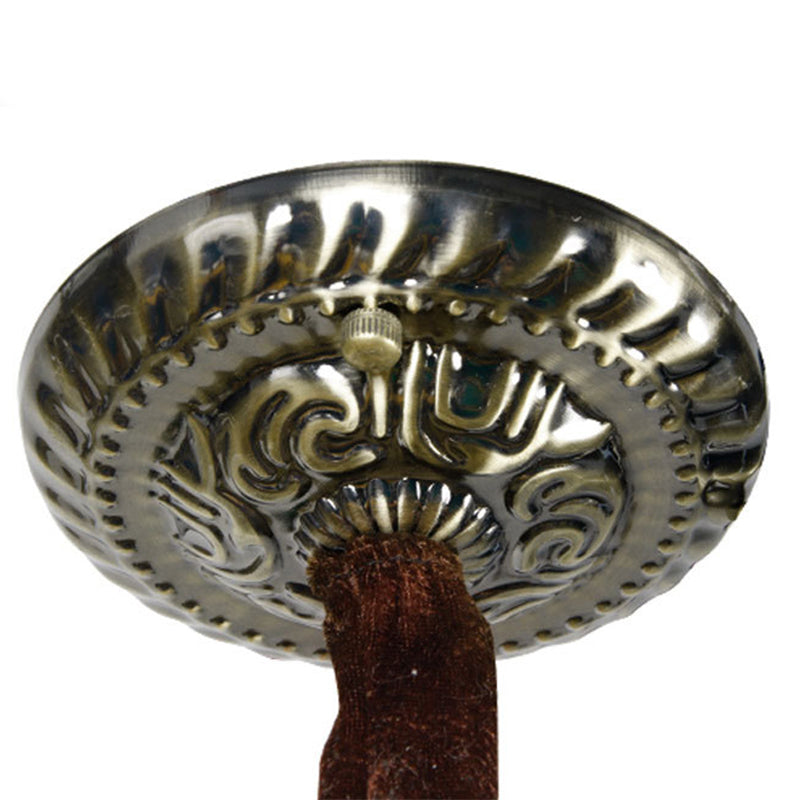 Beige Tiffany Glass Bowl Suspension Lamp: Elegant 1-Bulb Ceiling Light Fixture With Jewel Deco