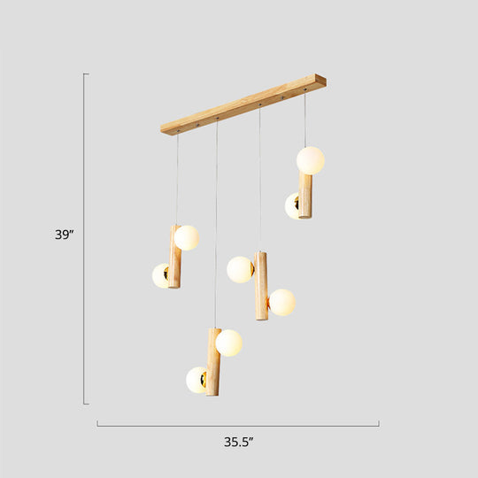 Nordic Opal Glass Ball Pendant Light - Modern Hanging Fixture For Dining Room