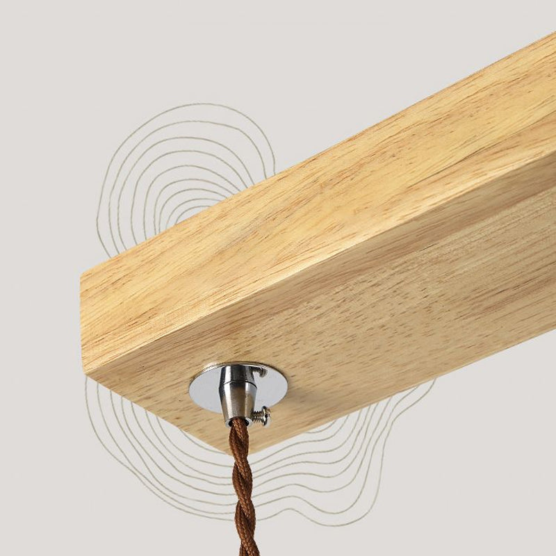 Nordic Star Wood Pendant Lighting - 3-Light Restaurant Hanging Fixture