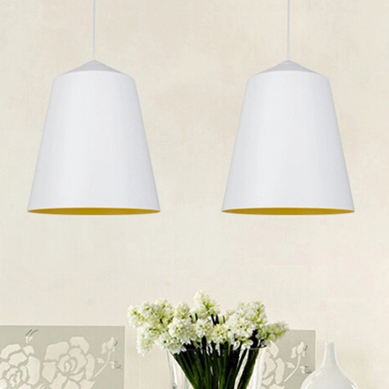 Contemporary 6/13 Wide Bell Pendant Light - Elegant Metal Design 1 Black/White Ceiling Hanging