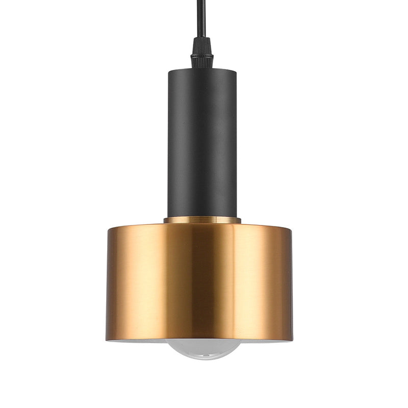 Modern Grenade Shaped Metal Pendant Light With 1 Bulb Black-Brass Finish