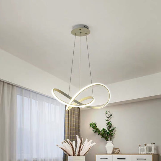 White Acrylic Led Cycle Chandelier Pendant For Dining Room - Decorative Ceiling Light