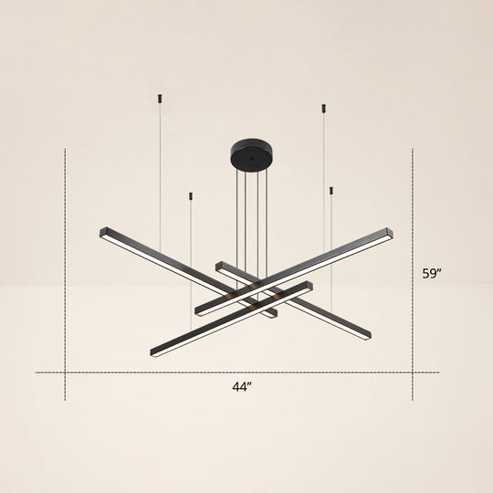 Adjustable Metal Line Art Led Pendant Lamp For Minimalist Bedroom Ceiling 4 / Black White