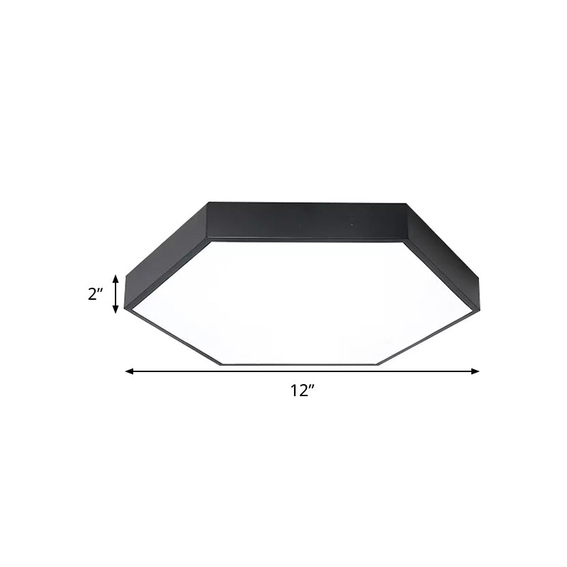 Modern Led Flush Mount Ceiling Light For Bedroom With Acrylic Hexagon Shade