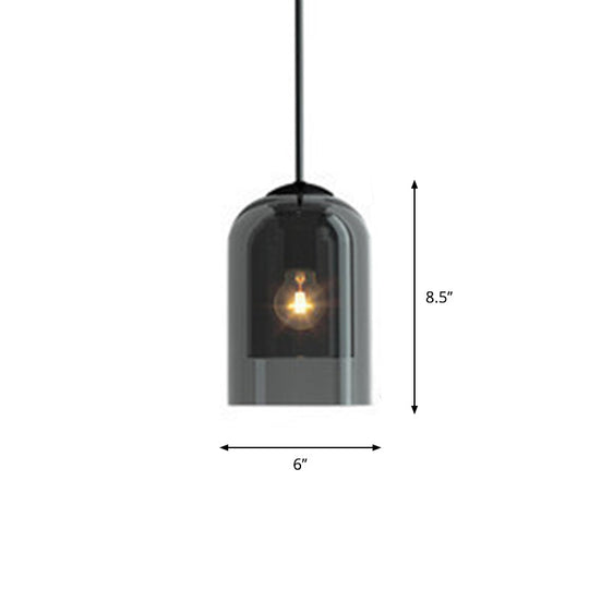 Dual Dome Nordic Style Pendant Light With Pendulum And Glass Accent