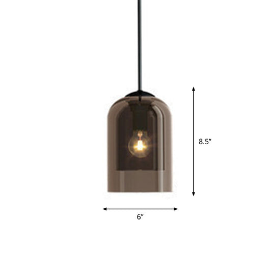 Dual Dome Nordic Style Pendant Light With Pendulum And Glass Accent