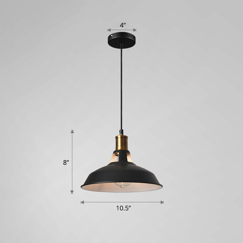 Iron Hanging Pendant Light Fixture For Restaurants - Single Ceiling Pot Cover Lamp