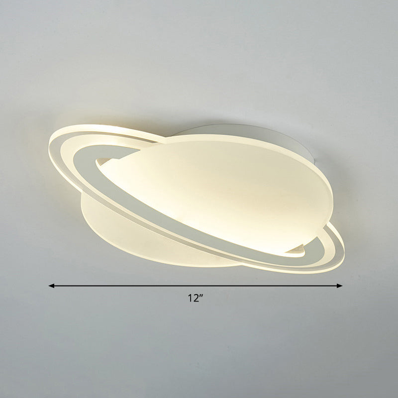 Kids White Led Ceiling Mount Light With Unique Planet Shape For Bedrooms / 12