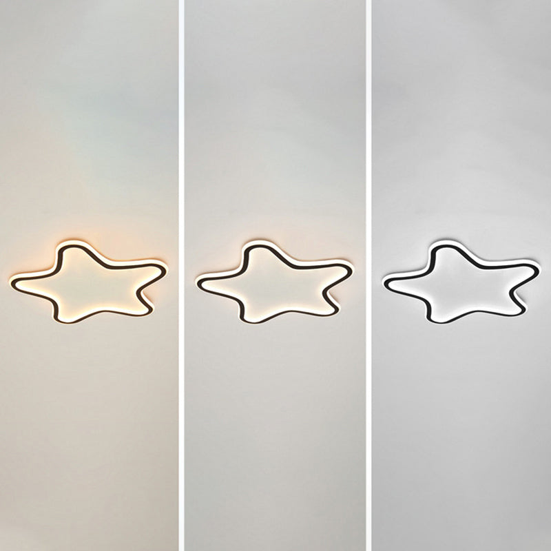Kids Cartoon Star Led Ceiling Light – Creative Aluminum Flush Mount For Children’s Bedroom -