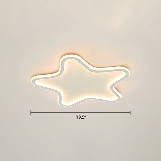 Kids Cartoon Star Led Ceiling Light – Creative Aluminum Flush Mount For Children’s Bedroom -