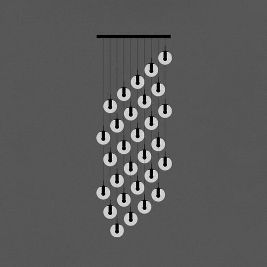 Black Globe Pendant Light Fixture With Cream Glass - Perfect For Stairs And Multiple Hanging Lights