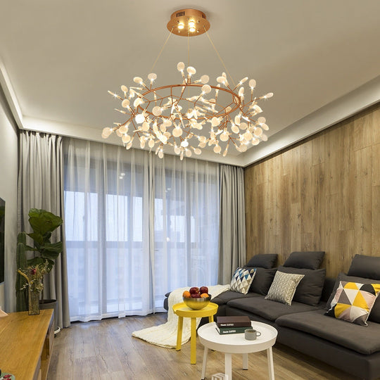 Bronze Acrylic Led Pendant Light: Designer Heracleum Chandelier For Living Room