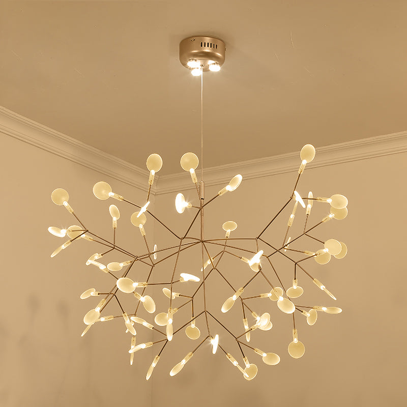 Bronze Acrylic Led Pendant Light: Designer Heracleum Chandelier For Living Room 63 / Warm