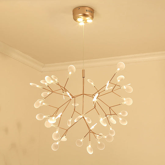 Bronze Acrylic Led Pendant Light: Designer Heracleum Chandelier For Living Room 45 / Warm