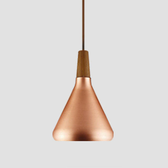 Nordic Conical Metal Suspension Pendant Light For Dining Room - Modern & Stylish Design Rose Gold /