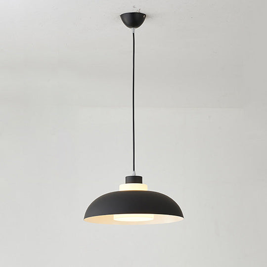 Macaron Single-Bulb Aluminum Ceiling Pendant Light With Acrylic Shade Yellow / 15.5’