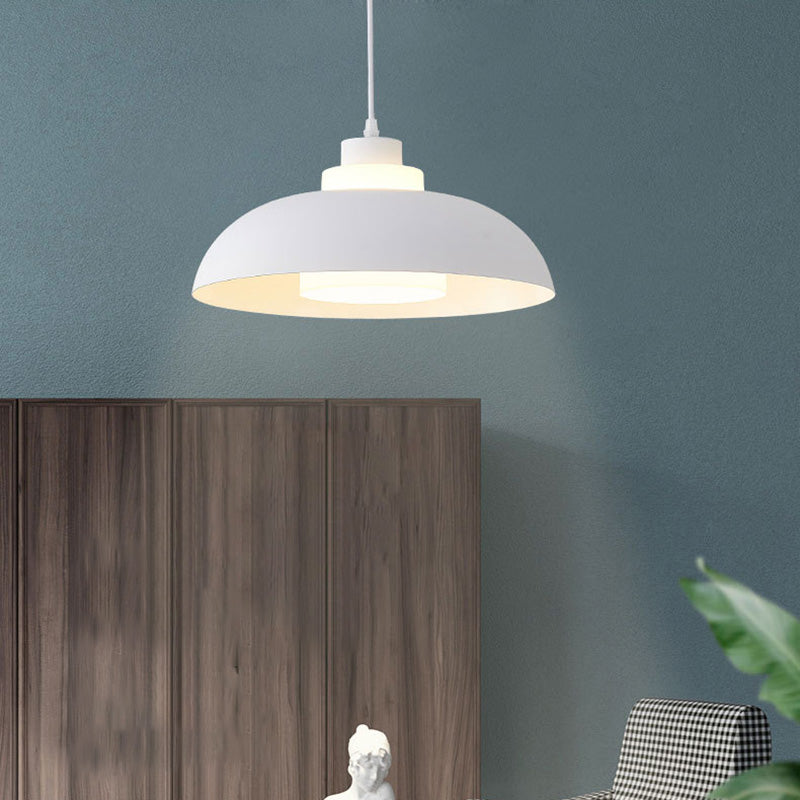 Macaron Single-Bulb Aluminum Ceiling Pendant Light With Acrylic Shade