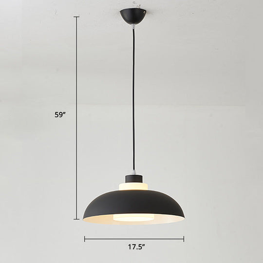 Macaron Aluminum Pendant Lamp: Stylish Single-Bulb Ceiling Hang Light With Acrylic Shade