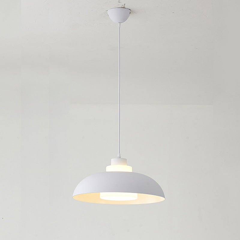Macaron Single-Bulb Aluminum Ceiling Pendant Light With Acrylic Shade White / 15.5’