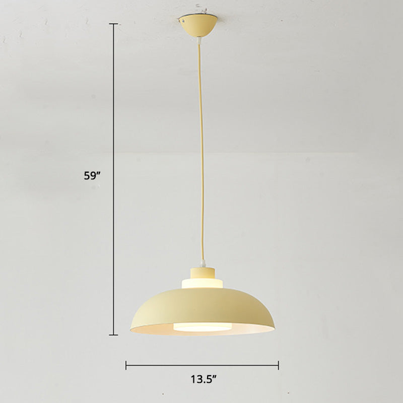 Macaron Aluminum Pendant Lamp: Stylish Single-Bulb Ceiling Hang Light With Acrylic Shade
