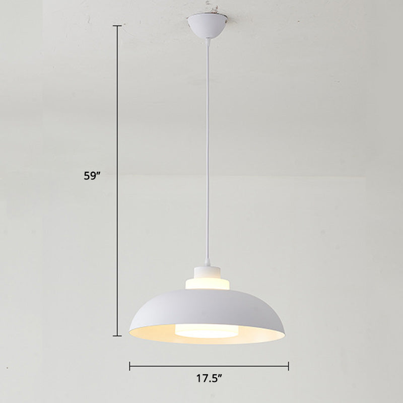 Macaron Aluminum Pendant Lamp: Stylish Single-Bulb Ceiling Hang Light With Acrylic Shade