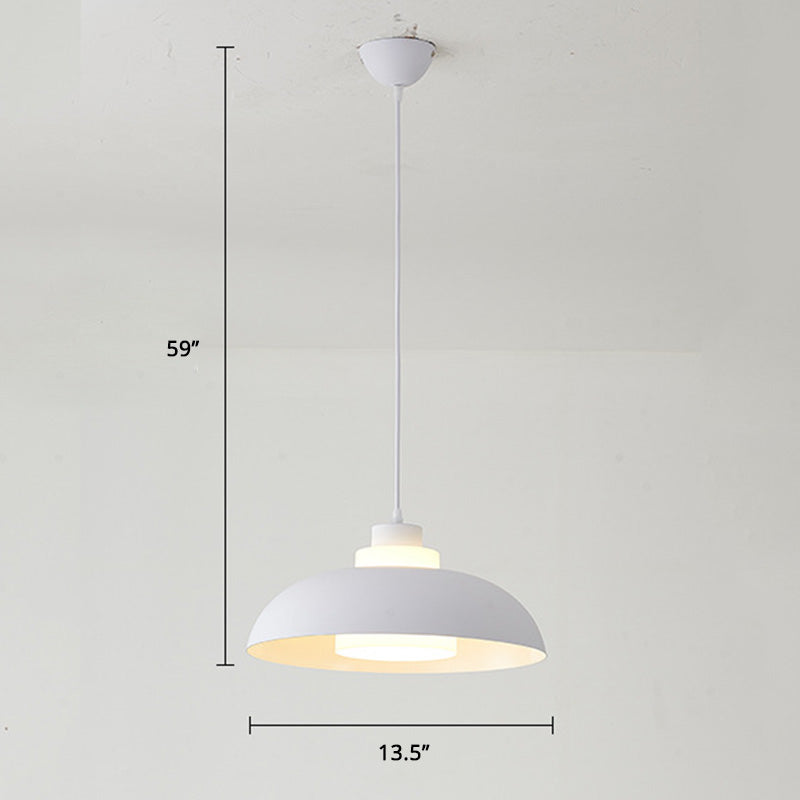 Macaron Single-Bulb Aluminum Ceiling Pendant Light With Acrylic Shade