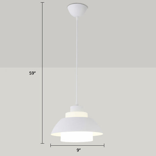 Macaron Single-Bulb Aluminum Ceiling Pendant Light With Acrylic Shade
