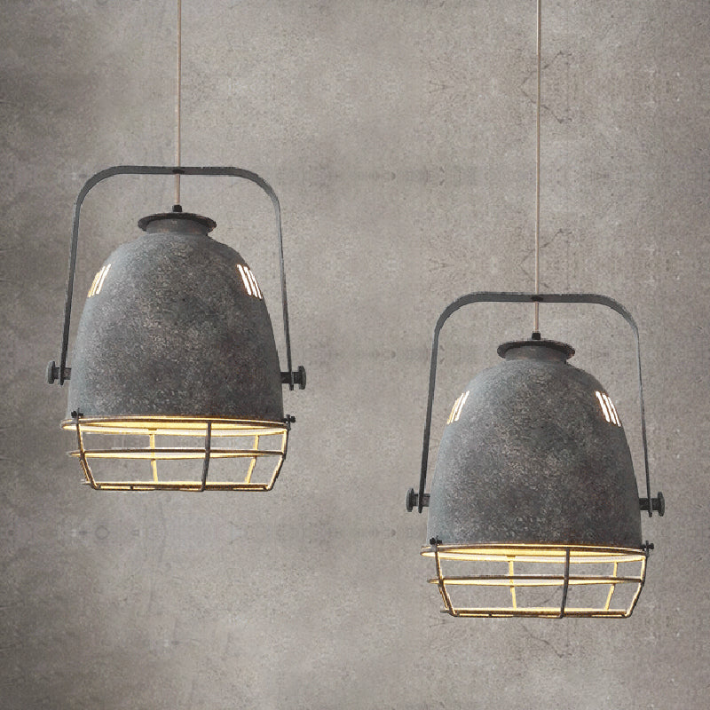 Industrial Metal Pendant Ceiling Lamp: Single-Shade Suspension Lighting For Bistro