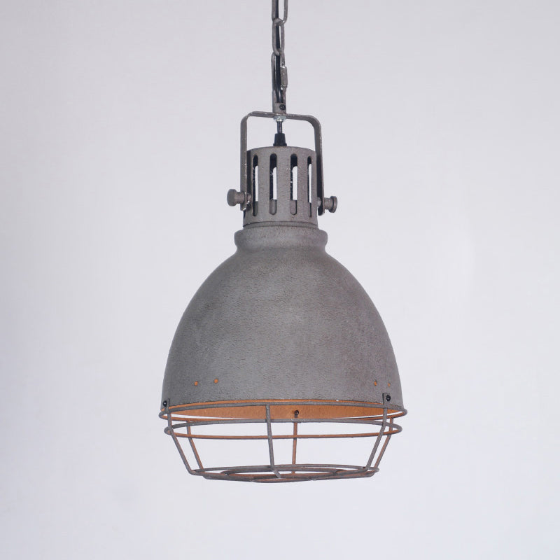 Industrial Metal Pendant Ceiling Lamp: Single-Shade Suspension Lighting For Bistro Taupe