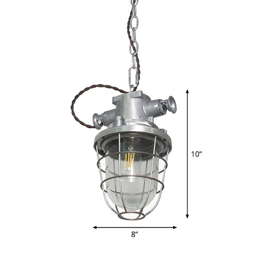Industrial Metal Pendant Ceiling Lamp: Single-Shade Suspension Lighting For Bistro