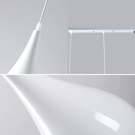 Macaron Metal Teardrop Pendant Light Fixture – Suspended 1-Light For Dining Room Ceiling