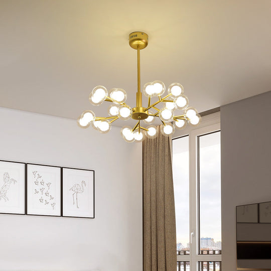 Nordic Style Dual Glass Glowworm Chandelier Pendant Light For Living Room Suspension