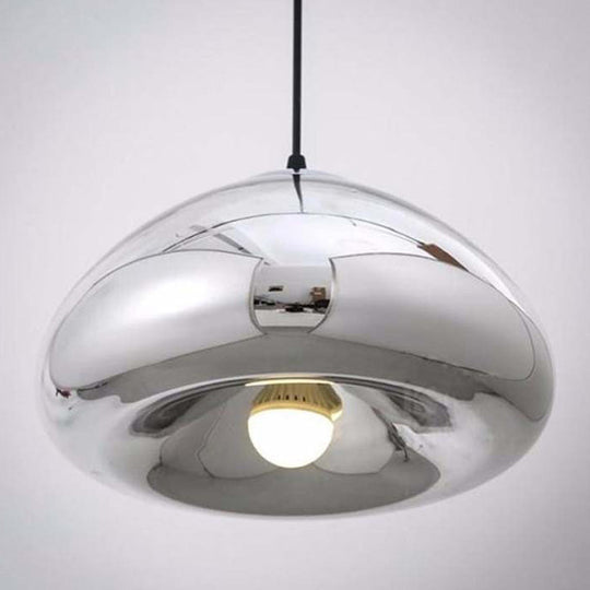 Elegant Glass Drop Pendant Light For Restaurants - Postmodern Style Ceiling Hang Recessed Shade