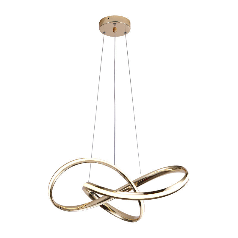 Aluminum Twist Chandelier With Led Artistic Gold Light For Dining Room Ceiling / 20’ Third Gear