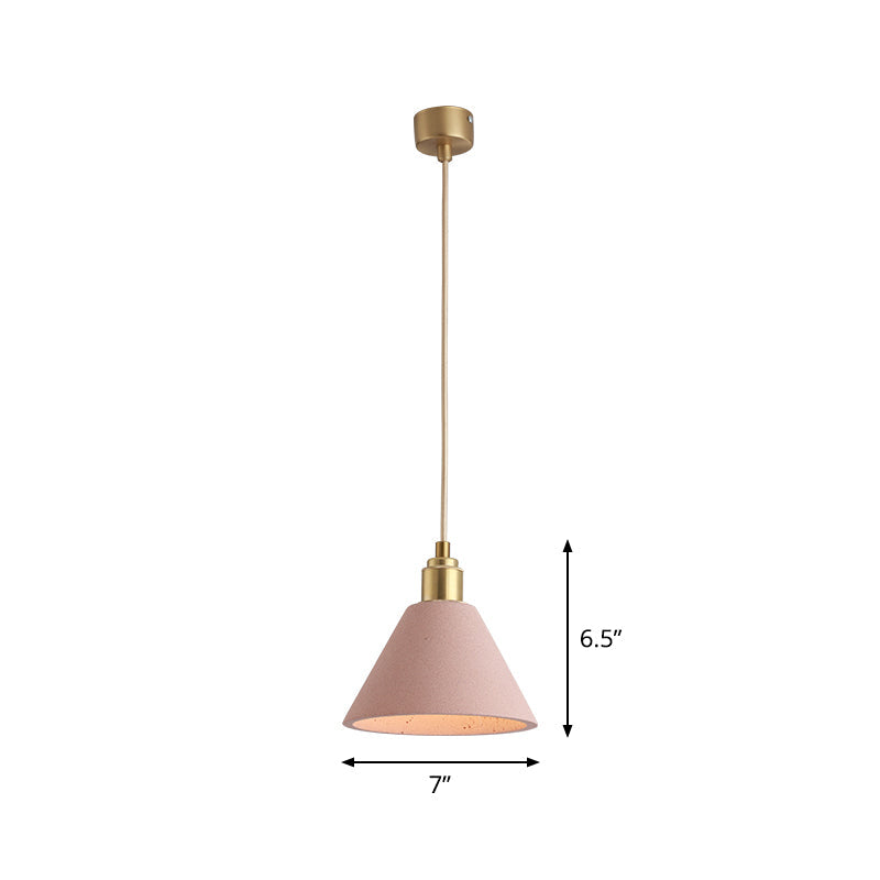 Minimalist Concrete Conical Pendant Light Fixture - 1 Head Ceiling Suspension Lamp