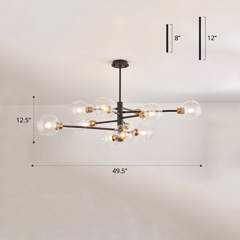 Sleek Postmodern Sputnik Chandelier For Living Room - Stylish Glass Ceiling Light Fixture