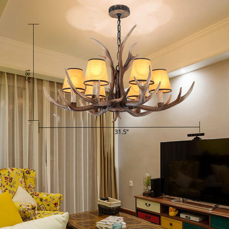 Antler Chandelier: Resin Countryside Living Room Lighting