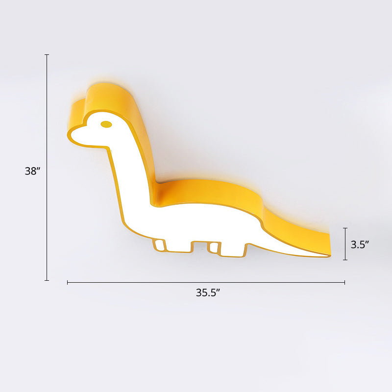 Dinosaur Led Flushmount Ceiling Lamp For Kids Room - Metal Flush - Mount Light Fixture