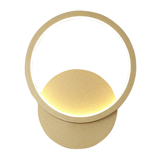 Halo Led Wall Sconce Lighting - Minimalistic Acrylic Light In White For Living Room