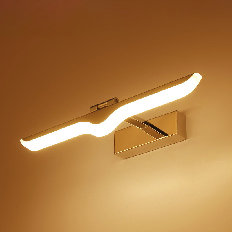 Modern Symmetric Led Wall Sconce For Bathroom Vanity - Acrylic And Nickel Finish