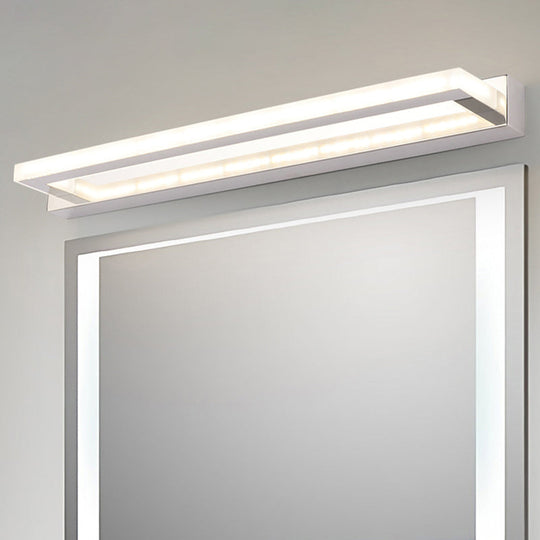 Modern Acrylic Led Vanity Sconce - Rectangular Wall Mounted Lamp (Chrome) Chrome / 16.5