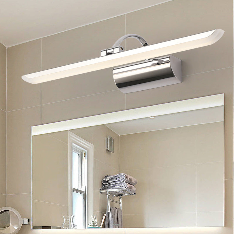 Modern Stainless Steel Bathroom Led Wall Vanity Light - Chrome Finish / 17