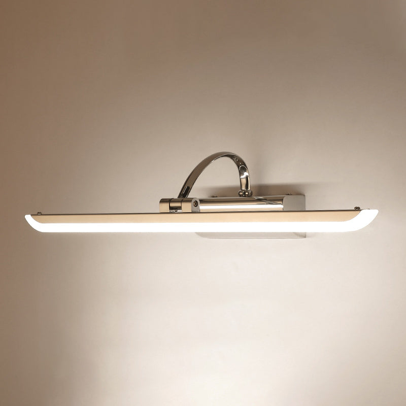 Modern Stainless Steel Bathroom Led Wall Vanity Light - Chrome Finish