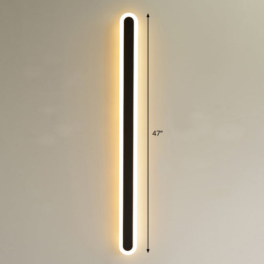 Sleek Elliptical Acrylic Wall Sconce With Led Lighting For Aisle