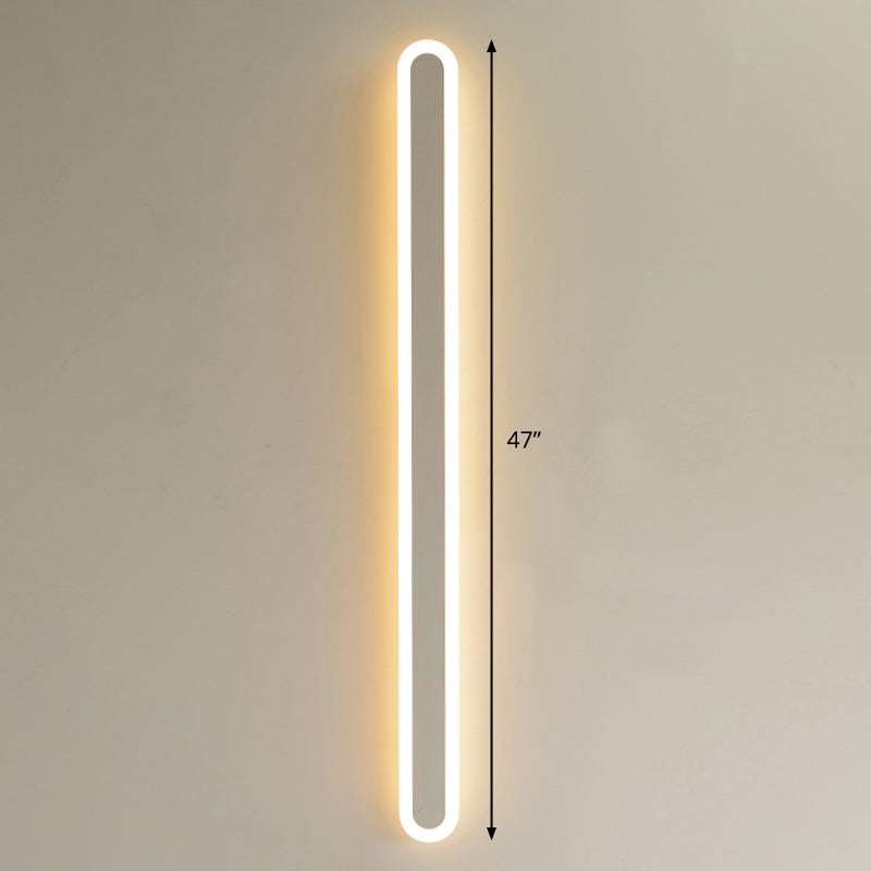Sleek Elliptical Acrylic Wall Sconce With Led Lighting For Aisle