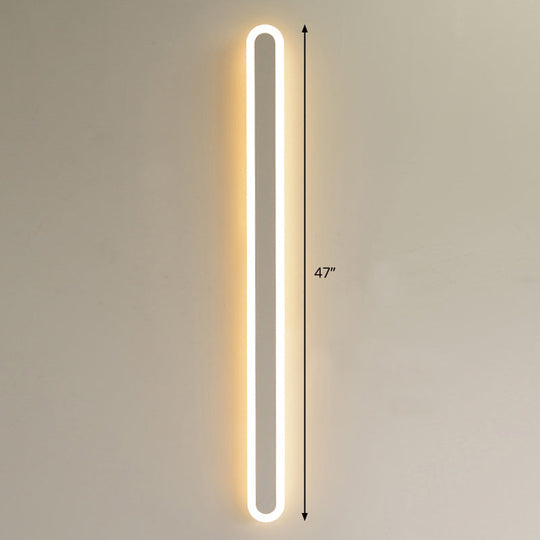 Sleek Elliptical Acrylic Wall Sconce With Led Lighting For Aisle